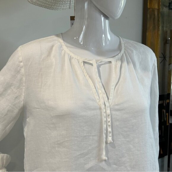 Anthropologies Cloth  Stone 100 Linen Long Sleeve Top - Picture 3 of 11